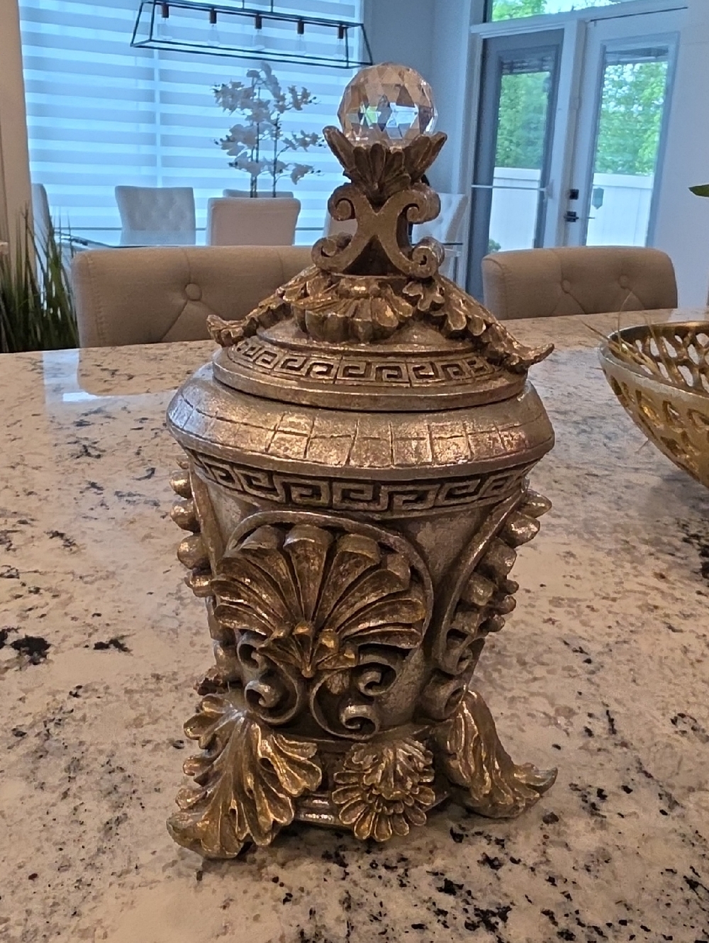 Decorative Gold and Silver Accent Jar - Home Accents
